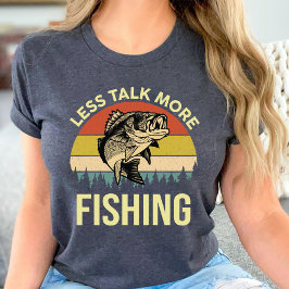 Camiseta Menos falar mais pesca Amo de pesca engraçado