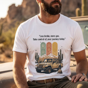 Camiseta "Menos Freio, Mais Aceleração" Aventura Retro de J