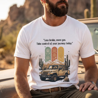 Camiseta "Menos Freio, Mais Aceleração" Aventura Retro de J