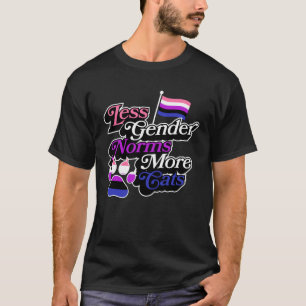 Camiseta Menos Normas de Gênero Mais Gatos Orgulho Gênero-f