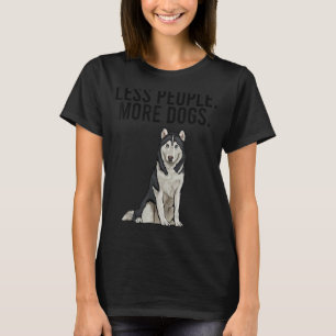 Camiseta Menos Pessoas Mais Cães Siberian Husky Introduvert