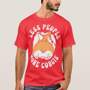 Camiseta Menos Pessoas Mais Corgis Welsh Corgi Dog Lover Pu