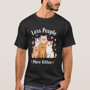 Camiseta Menos Pessoas Mais Gatinho Funil Introvertido Aman