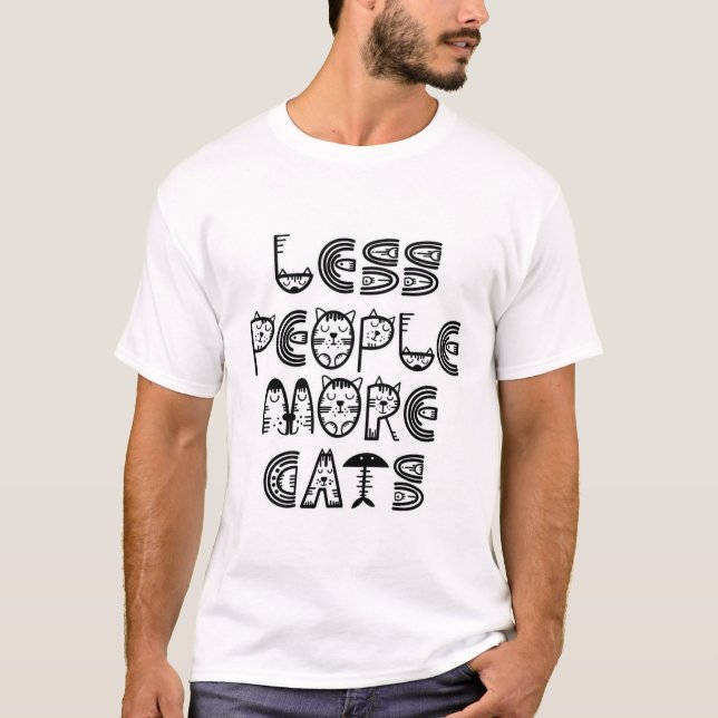 Camiseta Menos Pessoas Mais Gatos  (Frente)