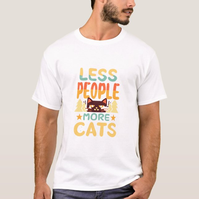 Camiseta menos pessoas mais gatos (Frente)