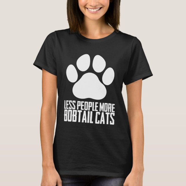 Camiseta Menos pessoas mais gatos bobtail (Frente)