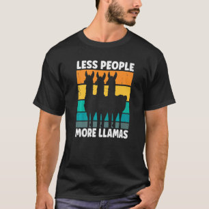 Camiseta Menos Pessoas Mais Llamas Para Um Llama