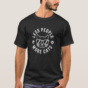 Camiseta Menos Pessoas Mais Óculos de Gatos Mãe Pai Criança
