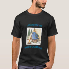 Camiseta Menos Trabalho Mais Acampamento Bluebird Azul Engr