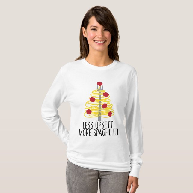 Camiseta Menos Upsetti Mais Espaguete (Frente Completa)