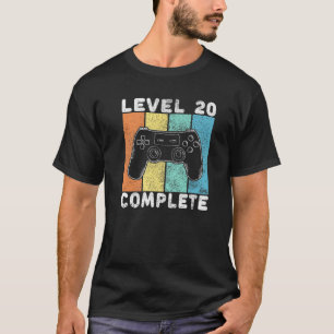 Camiseta Mens 20 Birthday Men Gaming Level 20 Complete 20