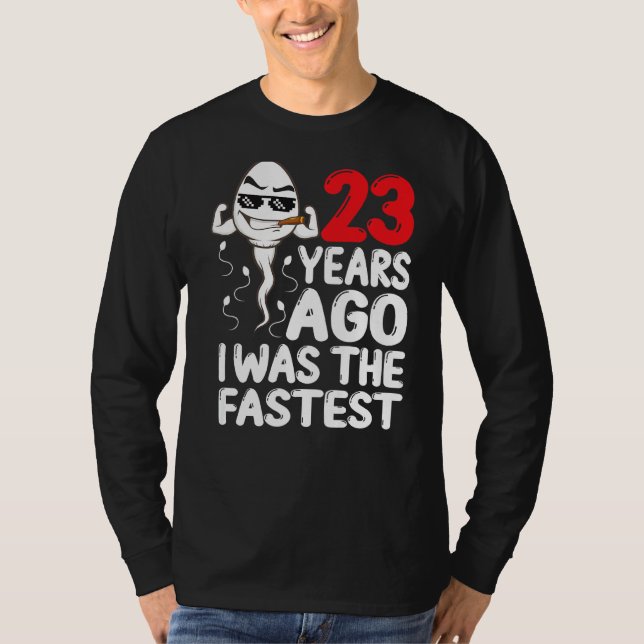 Camiseta Mens 23º Aniversário Gag Vestido 23 Anos Atrás Eu  (Frente)
