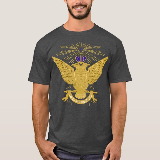 Camiseta Mens 33º Grau Mason T Masonic Tee Scottish (Frente)