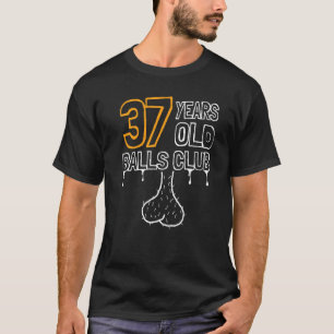 Camiseta Mens 37th Birthday Balls Club 37 Anos