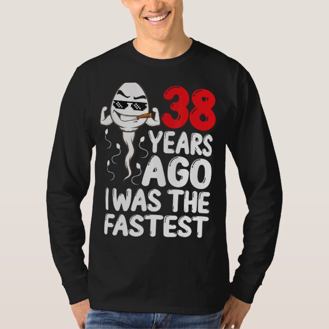 Camiseta Mens 38º Aniversário Gag Vestido 38 Anos Atrás Eu  (Frente)