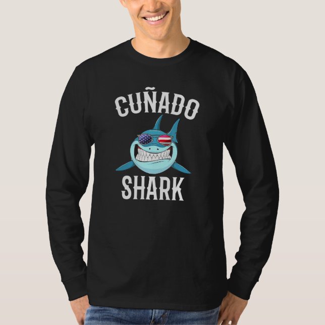 Camiseta Mens 4 De Julho Cunado Shark Espanhol Irmão Em L (Frente)