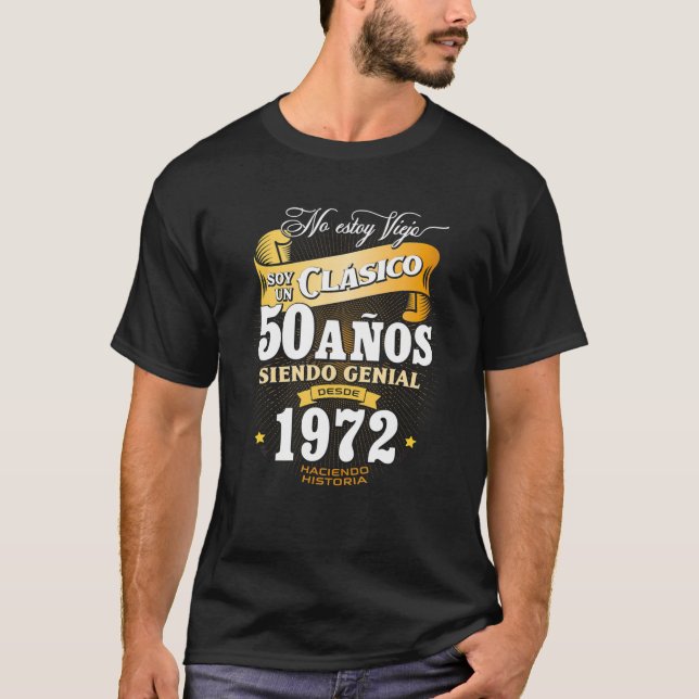 Camiseta Mens 50Th Birthday Gift For Him In Spanish, Regalo (Frente)