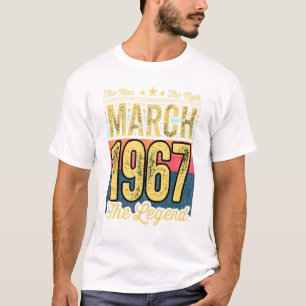 Camiseta Mens 54º Aniversário O Homem O Mito A Lenda Mar