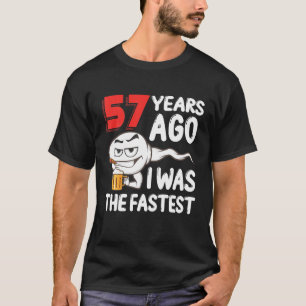 Camiseta Mens 57º Aniversário, Sperm Gag. 57 Anos De Incrív