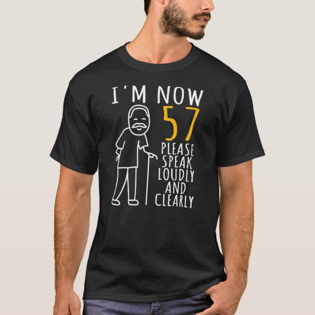 Camiseta Mens 57th Birthday For Him I'm Now 57 Years Old (Frente)