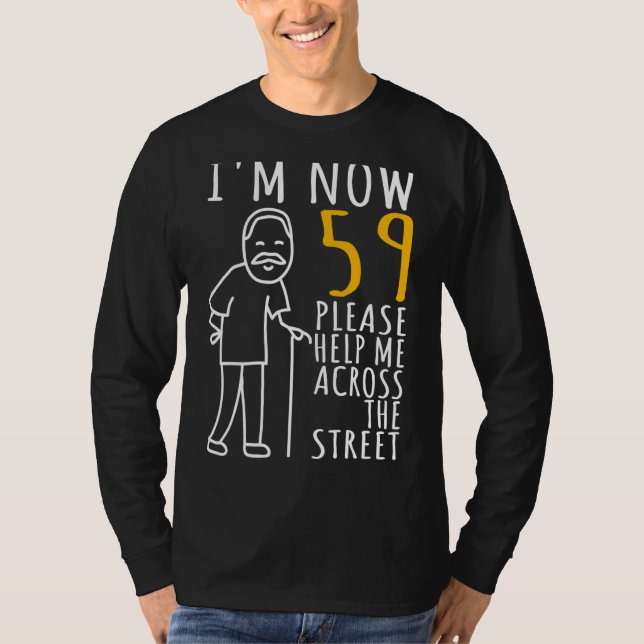Camiseta Mens 59º Aniversário para Ele Eu tenho 59 anos (Frente)