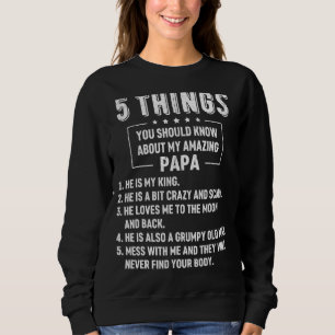 Camiseta Mens 5 Coisas Que Você Deveria Saber Sobre Meu Pai