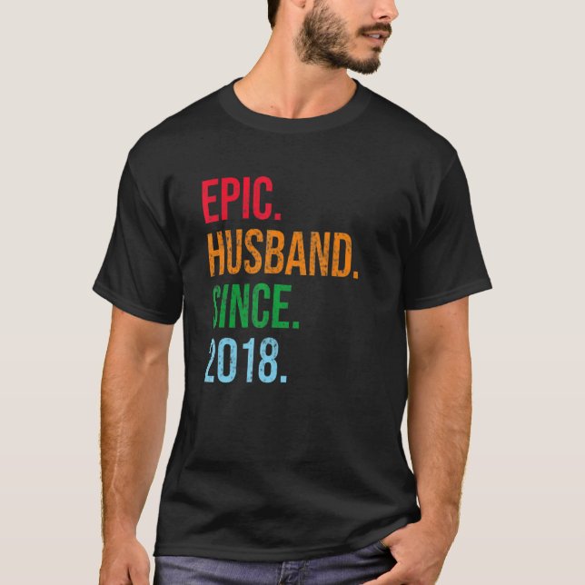 Camiseta Mens 5th Wedding Anniversary Ideas Epic Husband Si (Frente)