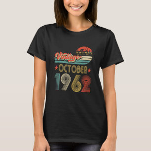 Camiseta Mens 60º aniversário 60 anos Vintage 19 de outubro
