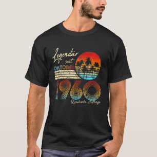 Camiseta Mens 60Th Birthday Vintage Legendary Since October