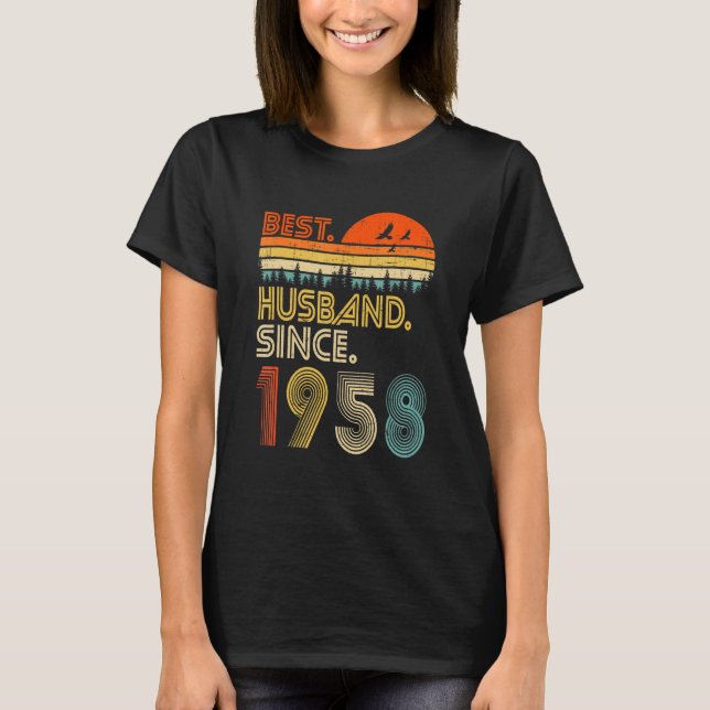 Camiseta Mens 64th Wedding Anniversary  Best Husband Since  (Frente)
