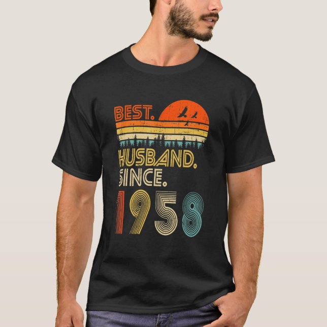 Camiseta Mens 64th Wedding Anniversary  Best Husband Since  (Frente)