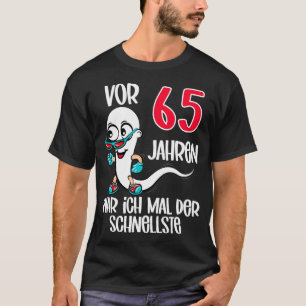 Camiseta Mens 65 anos atrás eu era o mais rápido aniversári