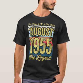Camiseta Mens 66º Aniversário O Homem O Mito A Lenda Aug