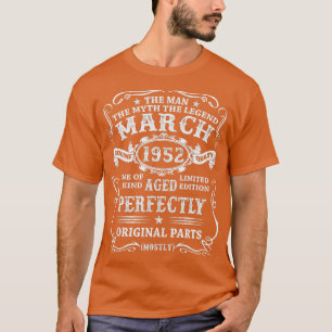 Camiseta Mens, 70 Anos, Presentes Março De 1952