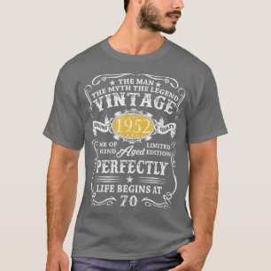 Camiseta Mens 70 Year Old Gifts Vintage 1952 Man Myth Legen