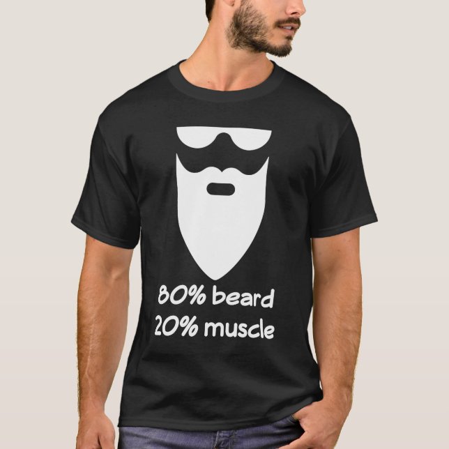 Camiseta Mens 80 Barba 20 Músculo (Frente)