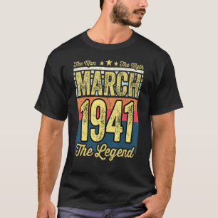 Camiseta Mens 80 Birthday O Homem O Mito A Lenda Mar
