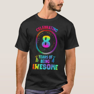 Camiseta Mens 8 anos sendo incrível 8 anos oitavo aniversár