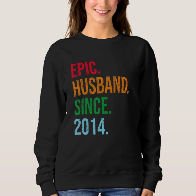 Camiseta Mens 9th Wedding Anniversary Ideas Epic Husband Si (Frente)
