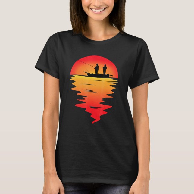 Camiseta Mens A Pescar À Lua I Fischer Angel Papa (Frente)