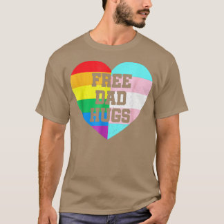 Camiseta Mens Abraços de pai livre com arco-íris e fl trans