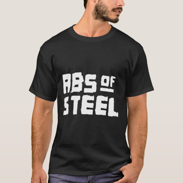 Camiseta Mens Abs De Construção De Malhações De Aço (Frente)