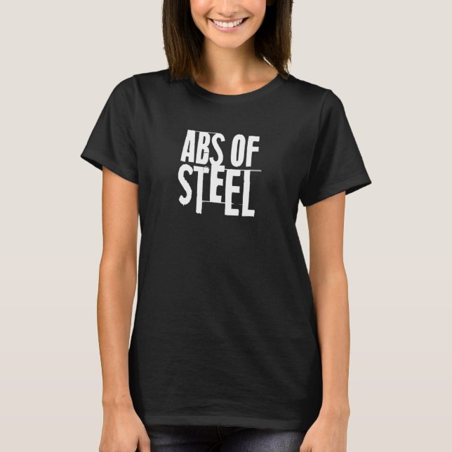 Camiseta Mens Abs De Construção De Malhações De Aço (Frente)