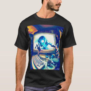Camiseta Mens Abstrato Tee - Sentient AI 1