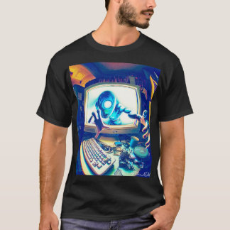 Camiseta Mens Abstrato Tee - Sentient AI 1