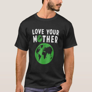 Camiseta Mens Adoram Sua Mãe Terra E Flores Amigos