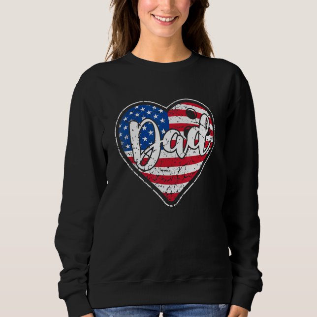 Camiseta Mens Afetados American Flag Heart Boliche Fa (Frente)