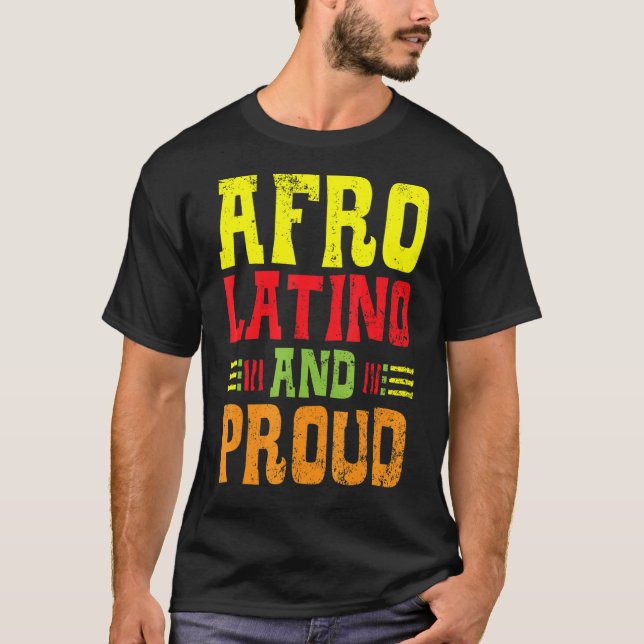 Camiseta Mens Afro Latino E História Negra Orgulhosa Mês De (Frente)