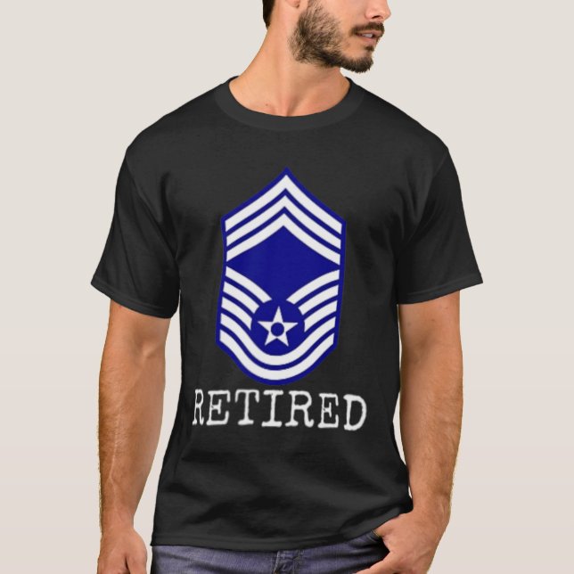 Camiseta Mens Air Force Reformada E9 Chefe do Sargento T- (Frente)