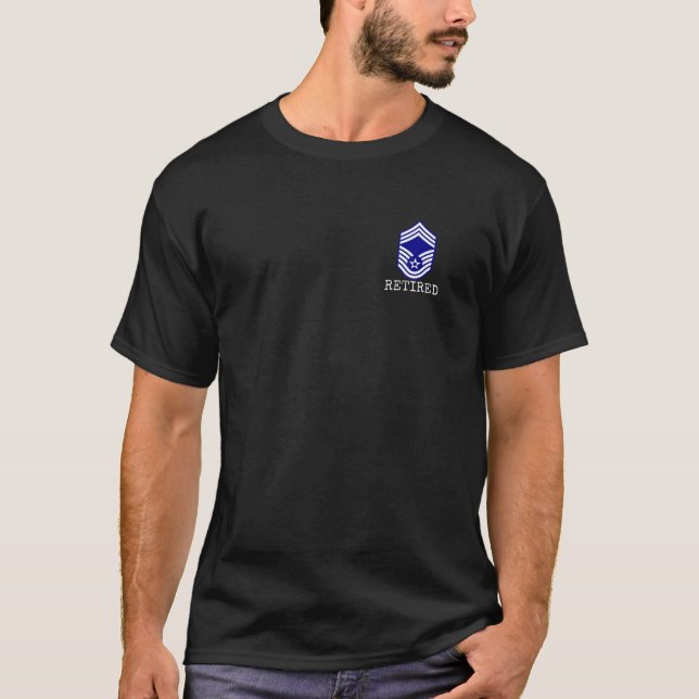 Camiseta Mens Air Force Reformada E9 Chefe do Sargento T (Frente)